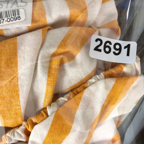 Caroline Constas Onira Top Striped Blouson Sleeve Crop Orange White Size Small - Picture 13 of 13